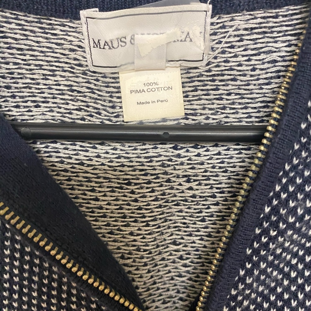 M Maus & Hoffman Mens Black
Houndstooth Pima Cotton 1/4 Zip
Pullover Size Medium - Picture 8 of 11